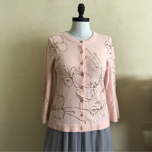 Nanette Lepore Pink Lambswool Cashmere Cardigan